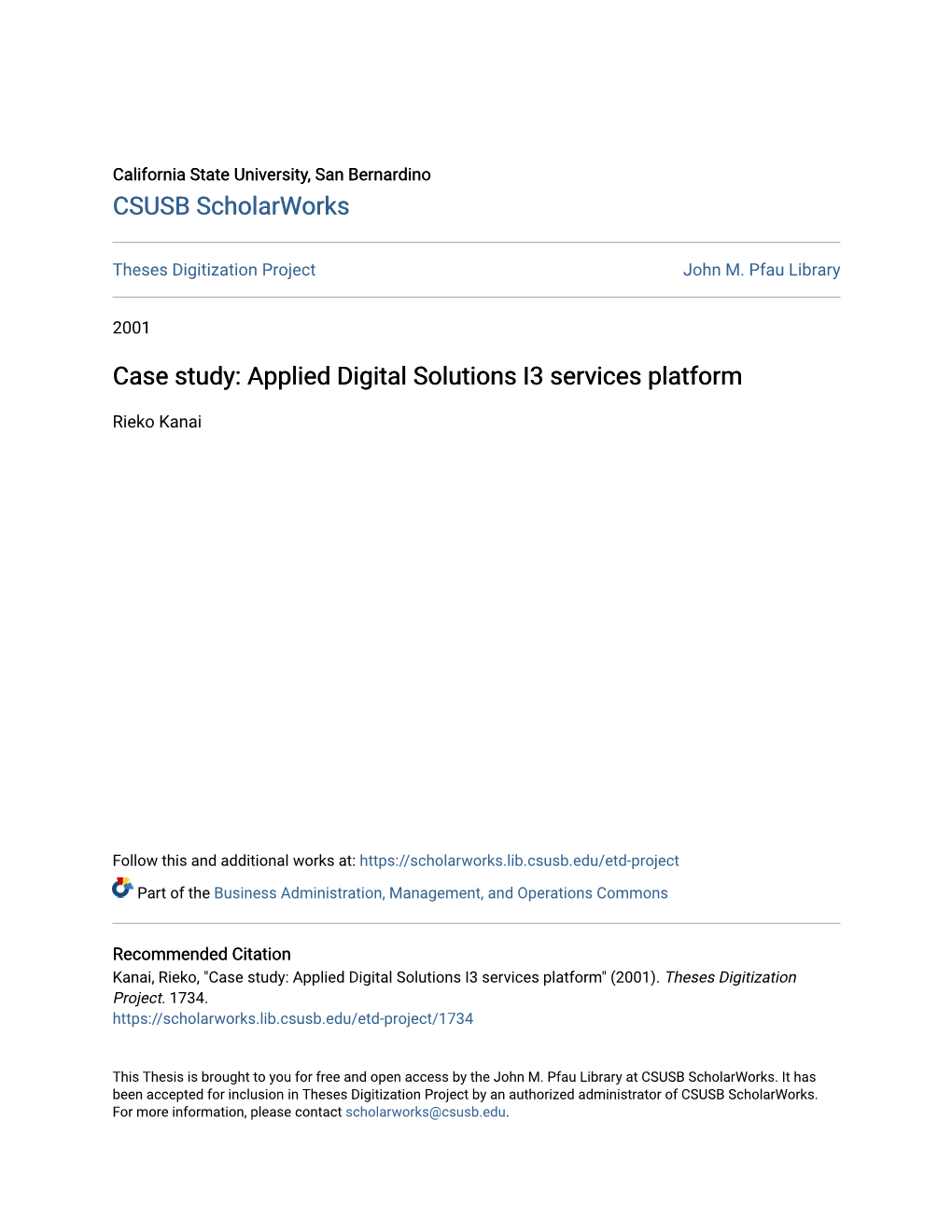 Case Study: Applied Digital Solutions I3 Services Platform