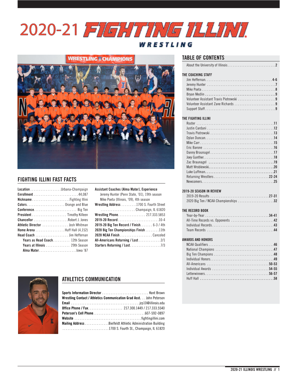 2008-09 Season Preview Table of Contents Fighting Illini