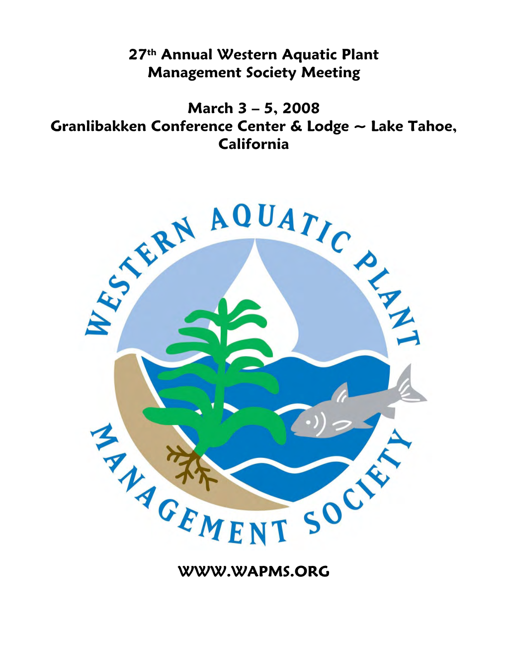27Th Annual Western Aquatic Plant Management Society Meeting