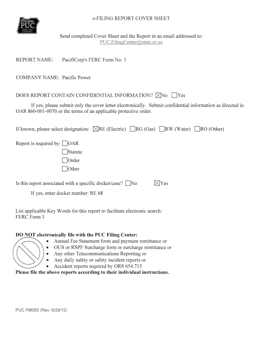 Re 68, Other Filing/Pleading, 5/31/2013