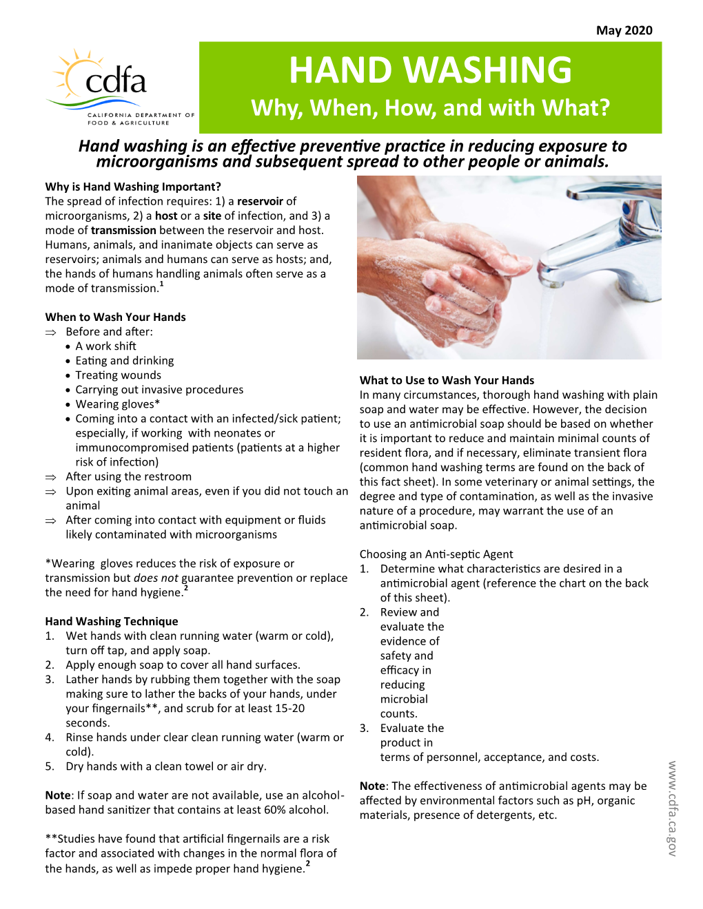 Hand Washing: Why, When, How, and with What?