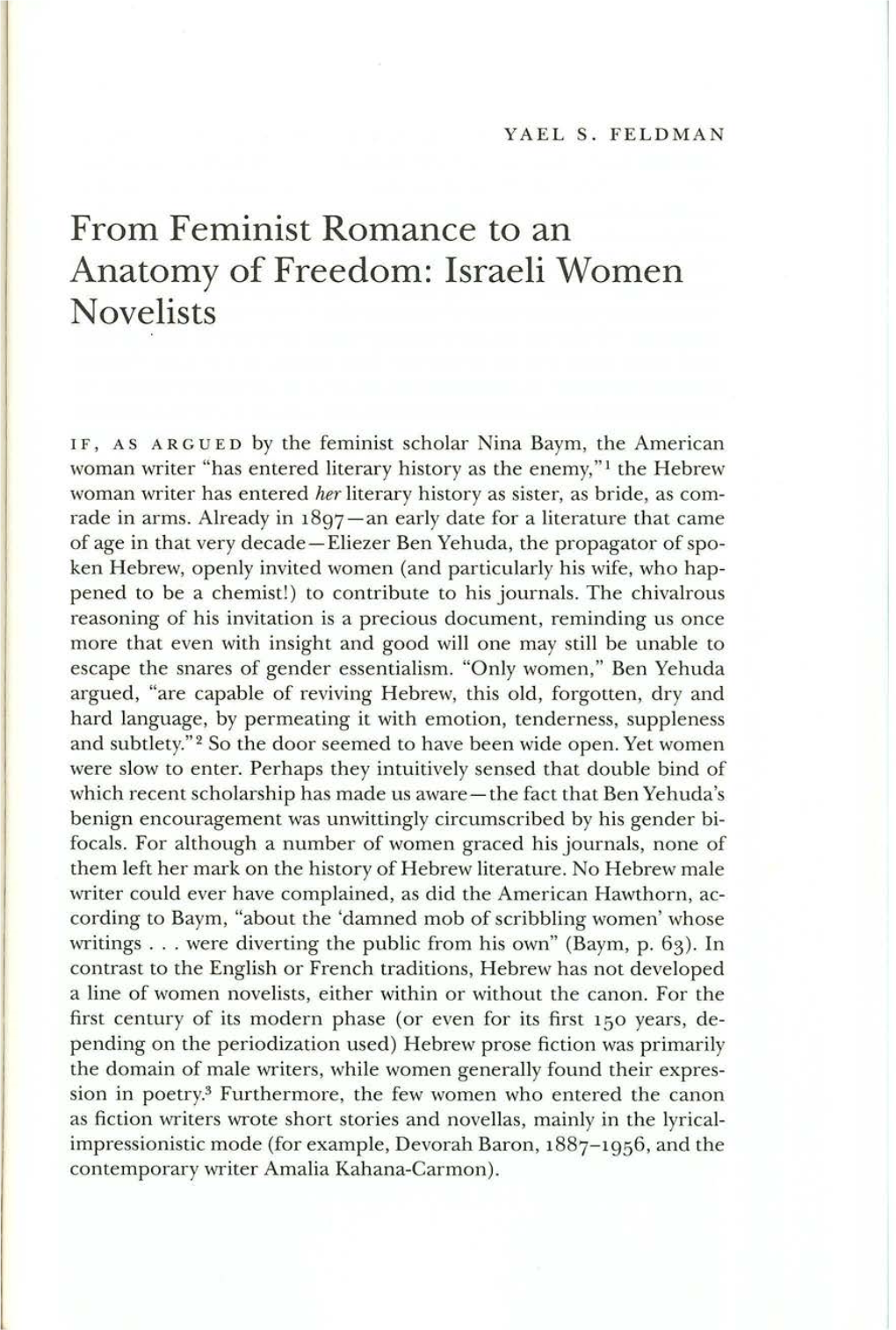 Israeli Women Novelists