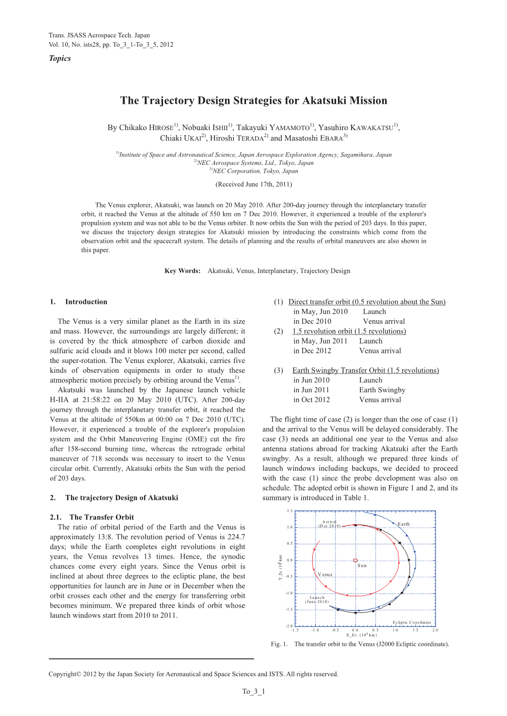 The Trajectory Design Strategies for Akatsuki Mission