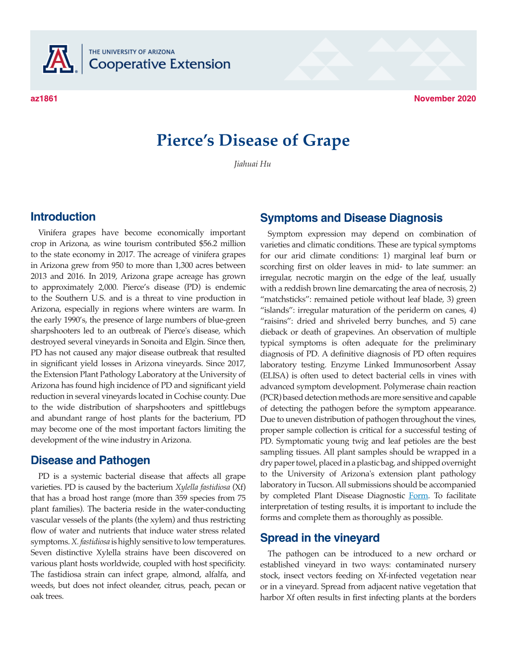 Pierce's Disease of Grape
