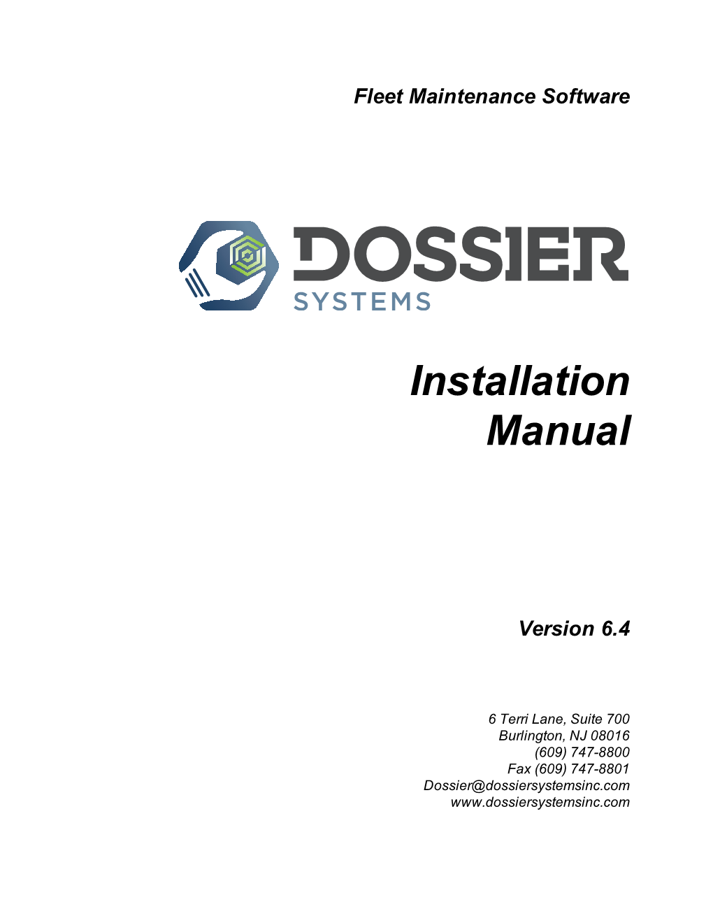 Dossier Installation Manual