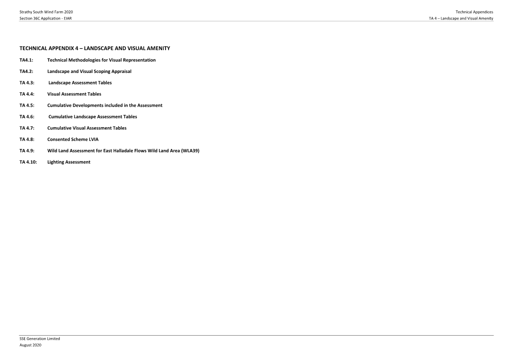 Technical Appendix 4 – Landscape and Visual Amenity