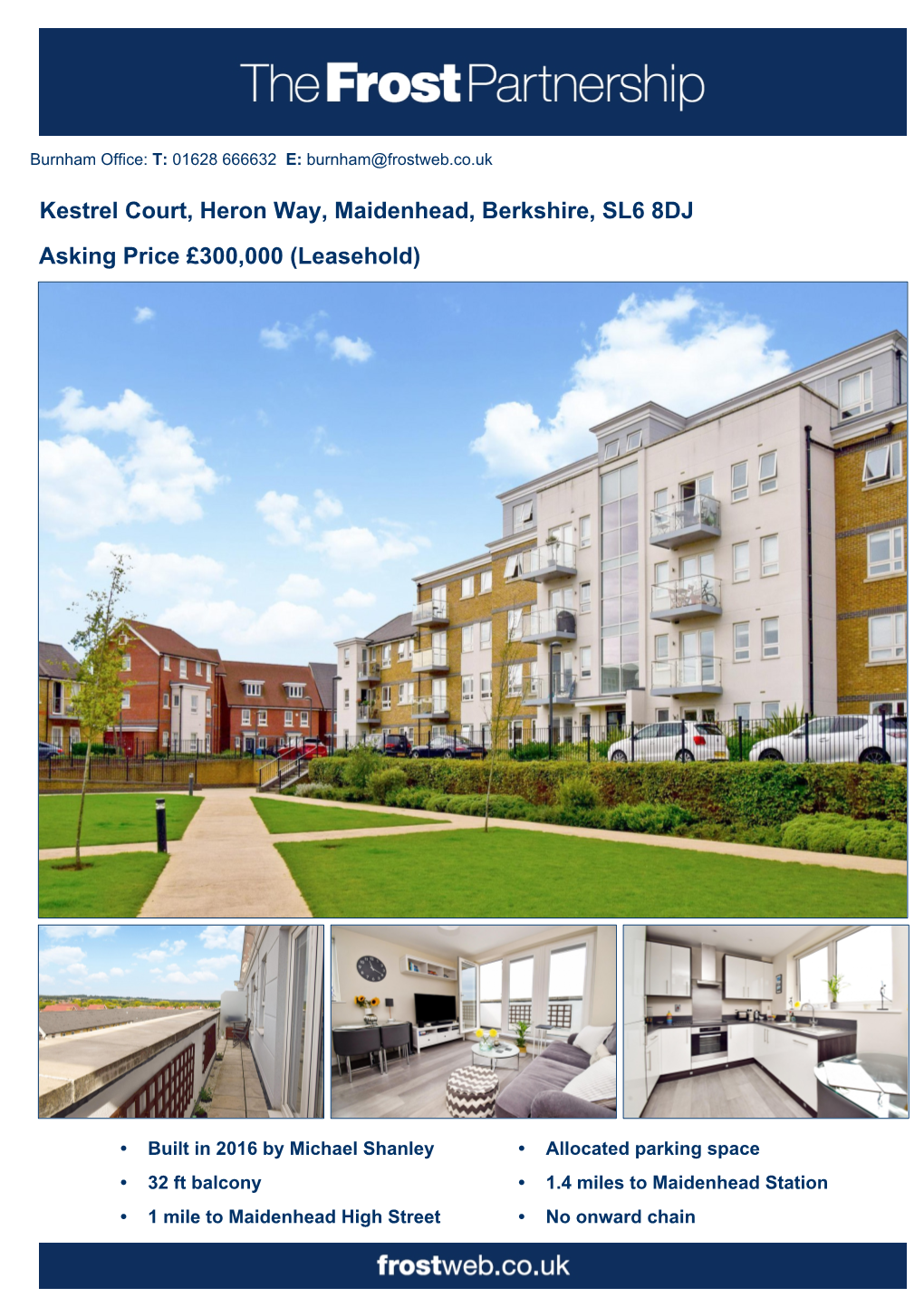 Kestrel Court, Heron Way, Maidenhead, Berkshire, SL6 8DJ Asking Price £300000