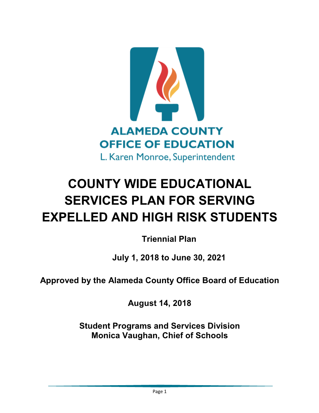 County Wide Educational Services Plan for Serving