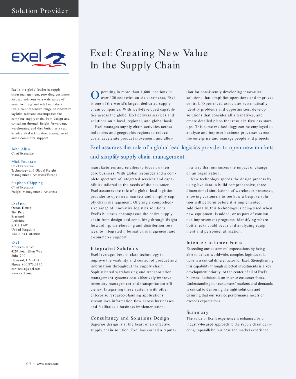 Exel: Creating New Value in the Supply Chain