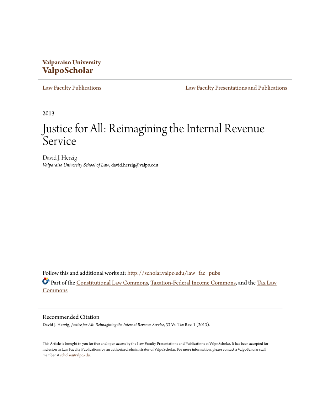 Reimagining the Internal Revenue Service David J