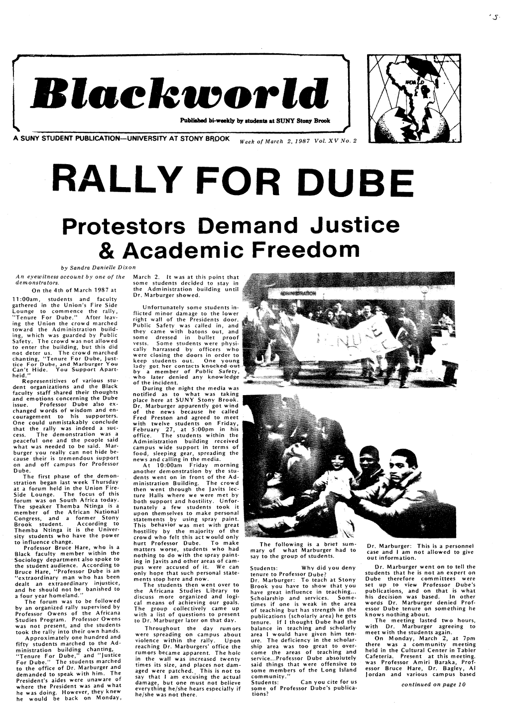 RALLY for DUBE Protestors Demand Justice & Academic Freedom by Sandra Danielle Dixon an Eyewitness Account by One of the March 2