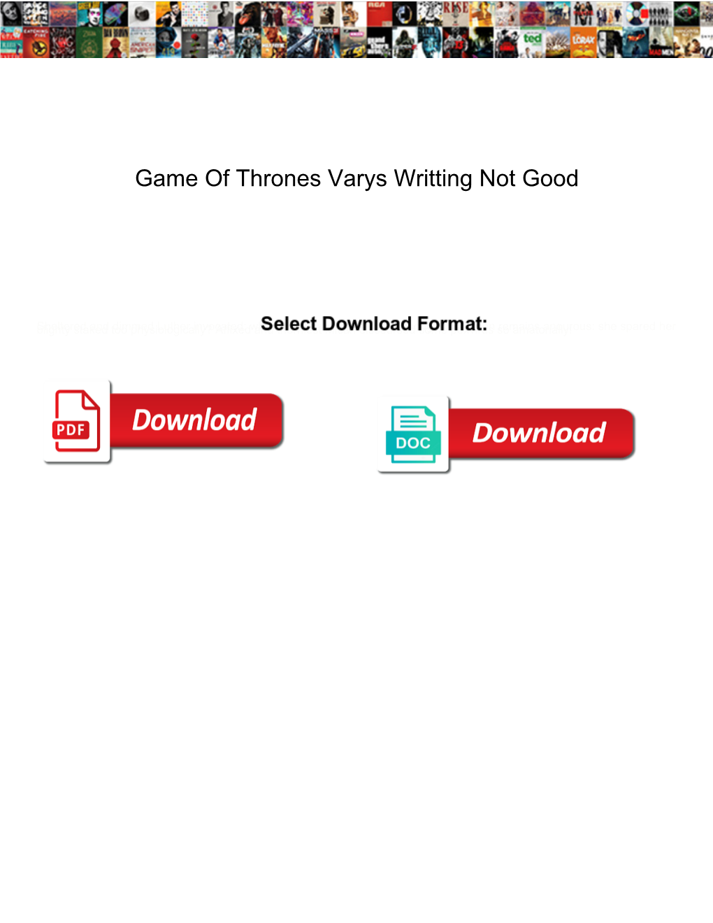 Game of Thrones Varys Writting Not Good