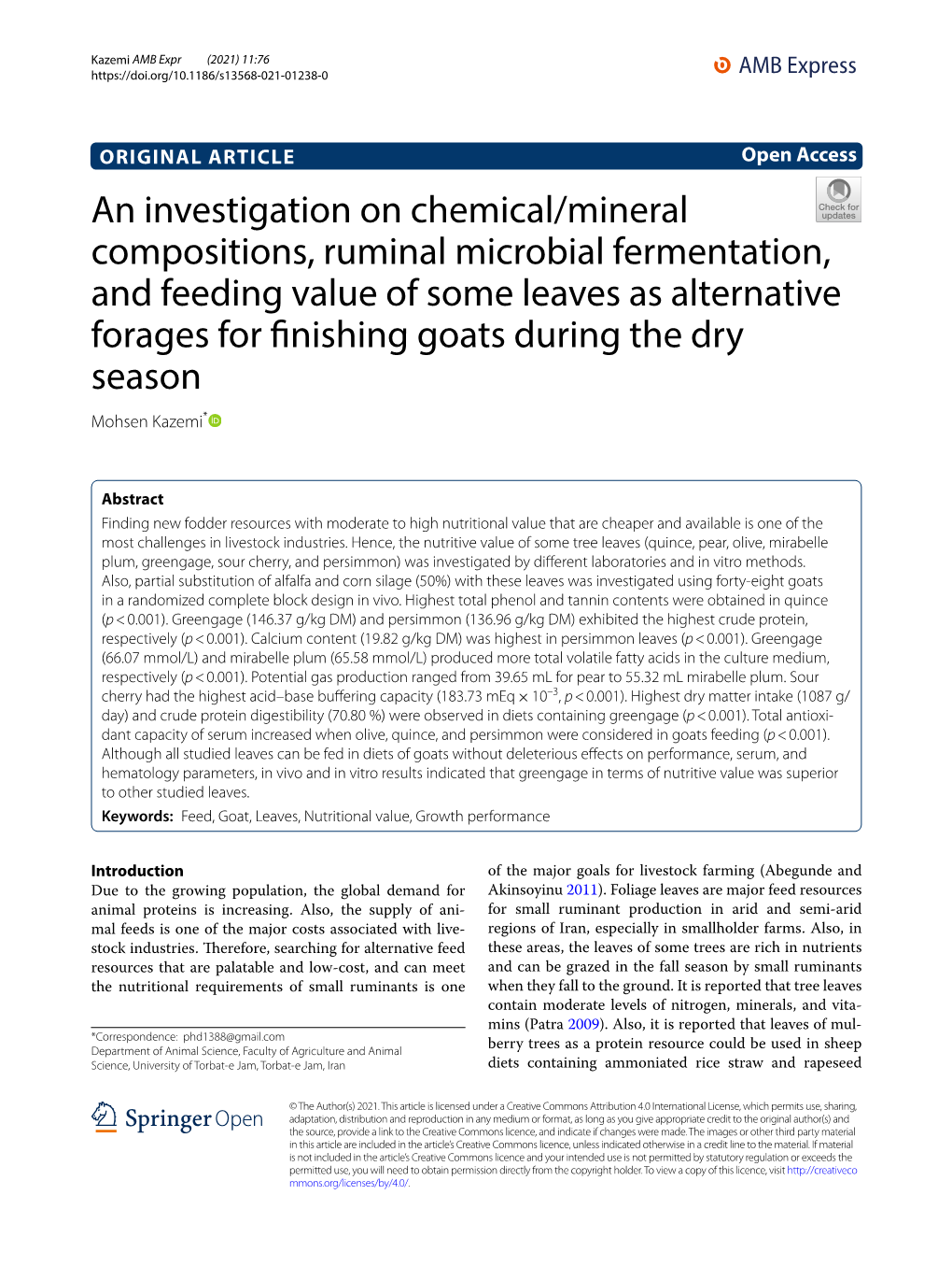An Investigation on Chemical/Mineral Compositions, Ruminal Microbial