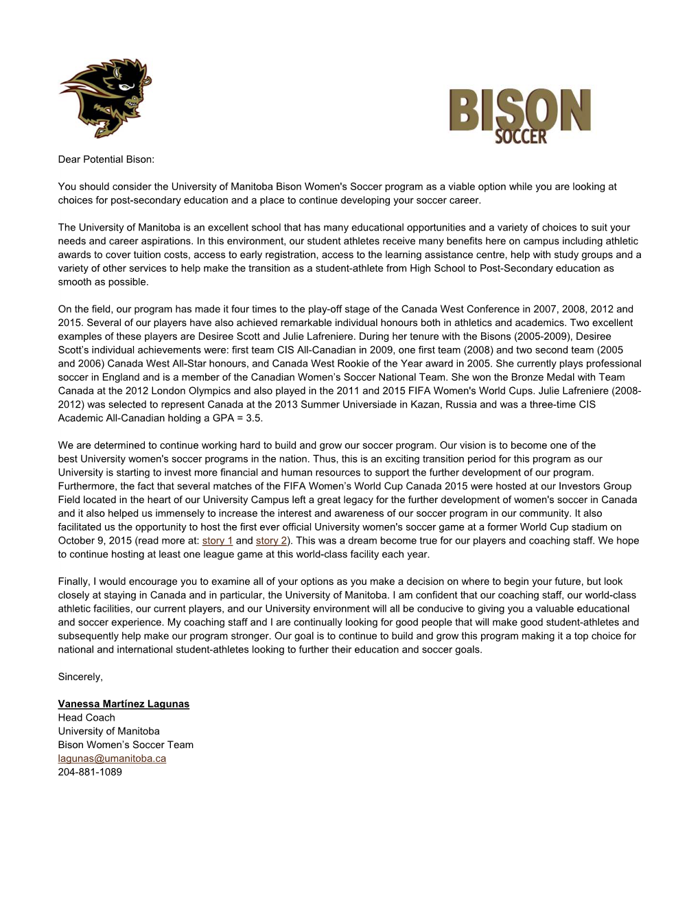 You Should Consider the University of Manitoba Bison Women's Soccer