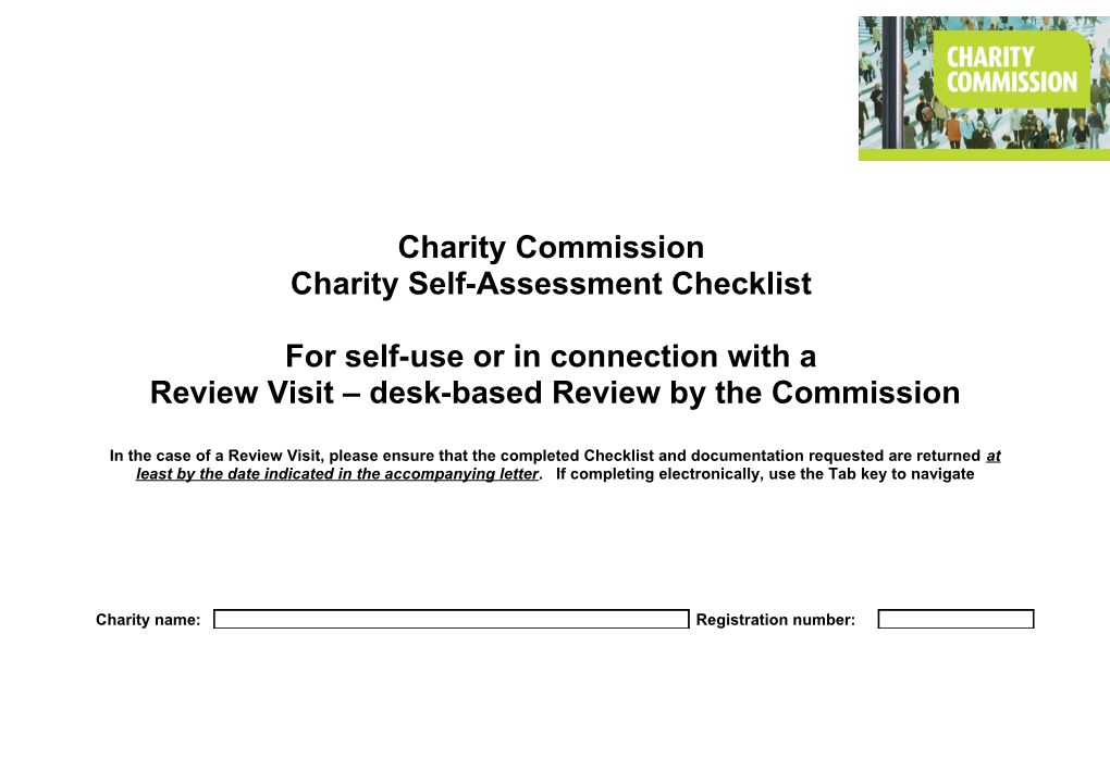 Charity Self-Assessment Checklist