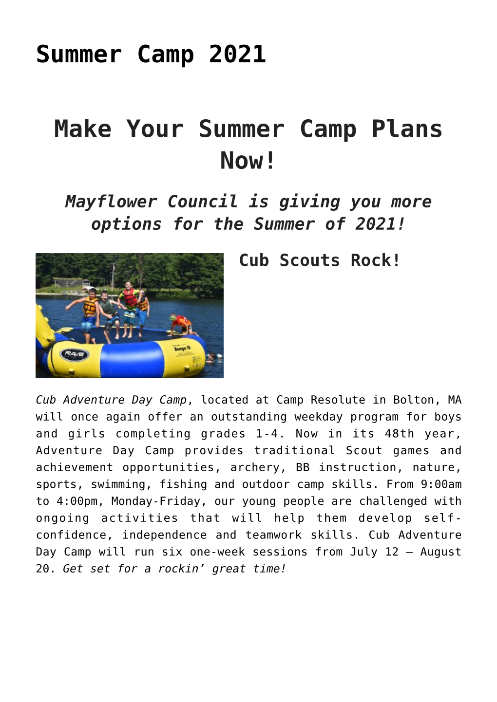 Summer Camp 2021,Swim Tests,Limited Edition Council