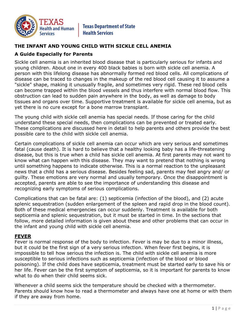 The Infant and Young Child with Sickle Cell Anemia