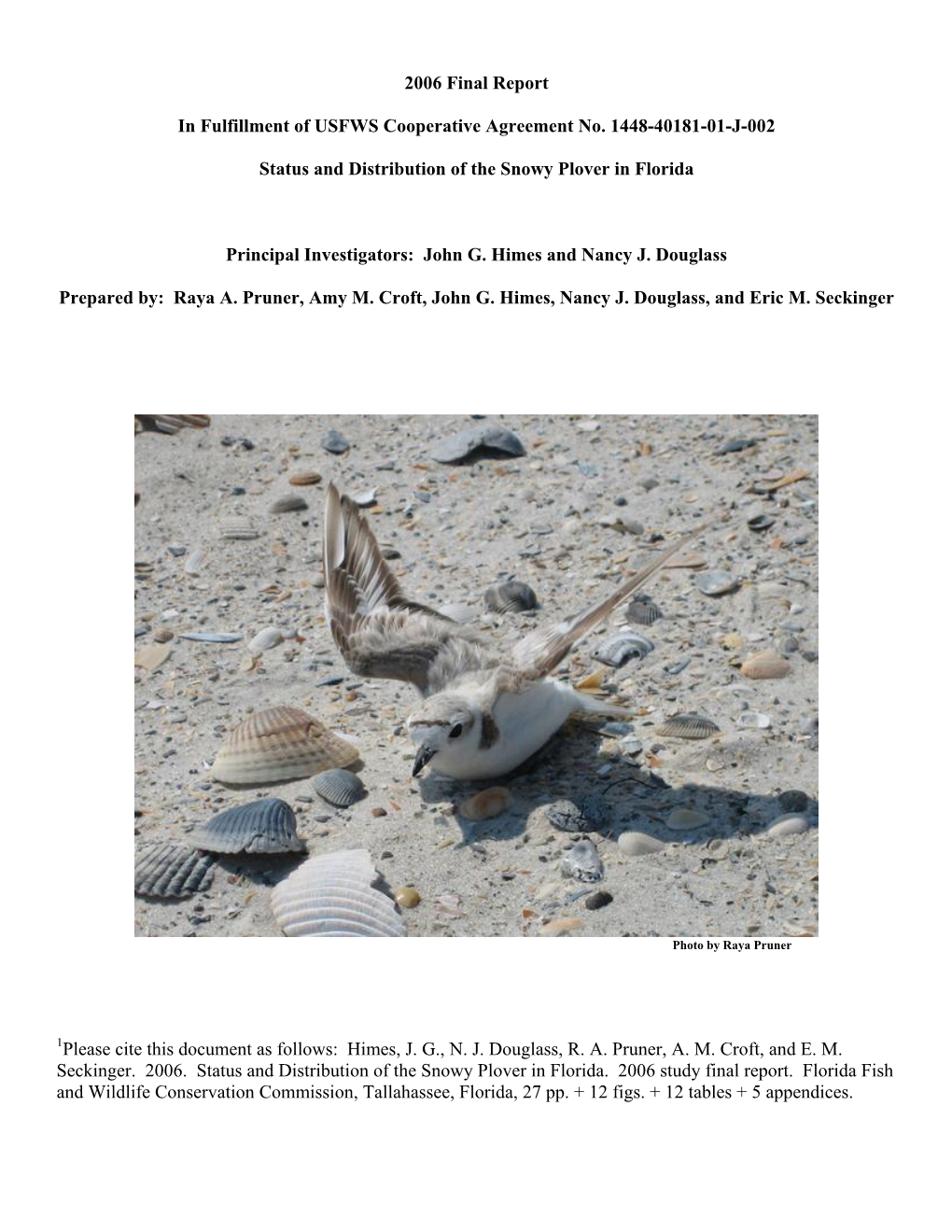 Status and Distribution of Snowy Plover