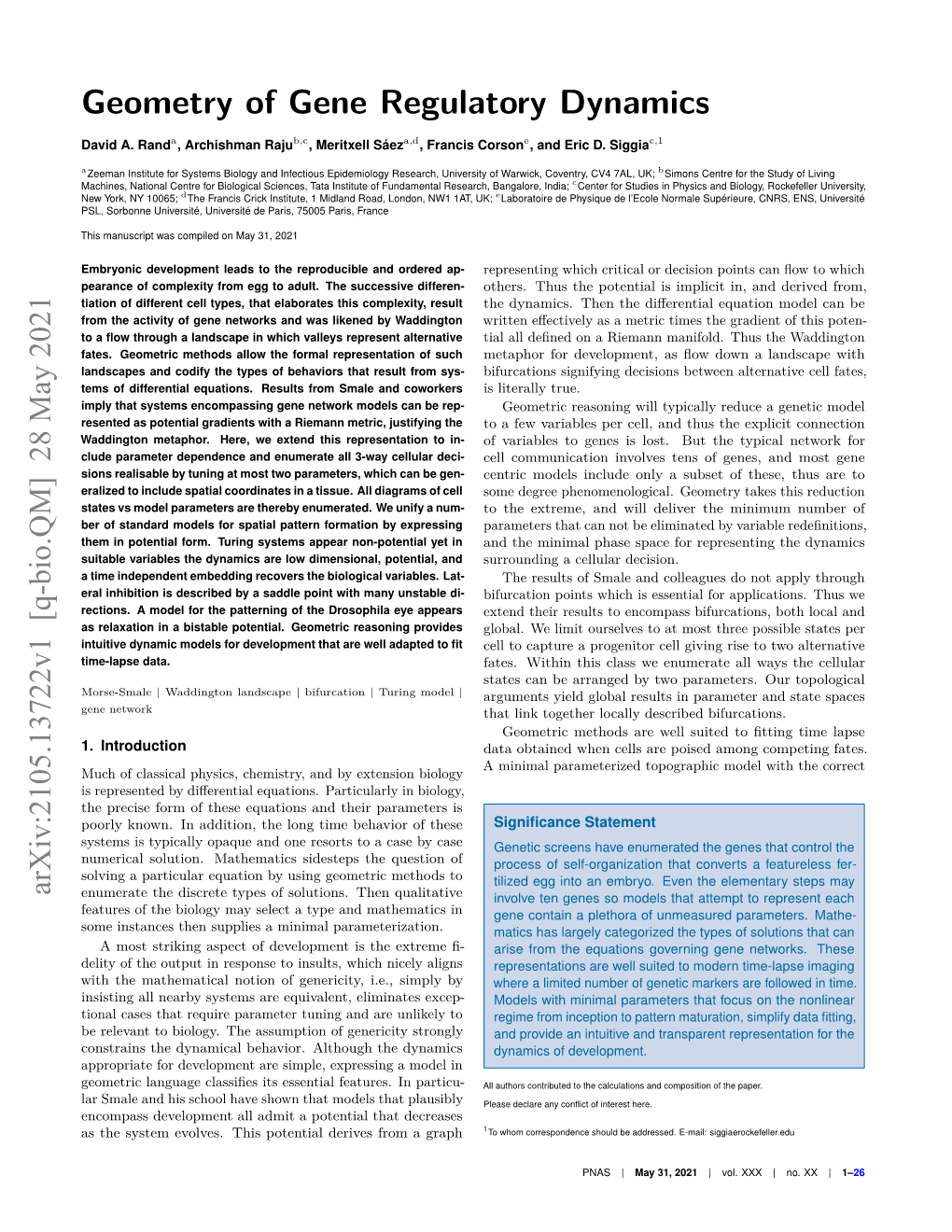 Geometry of Gene Regulatory Dynamics