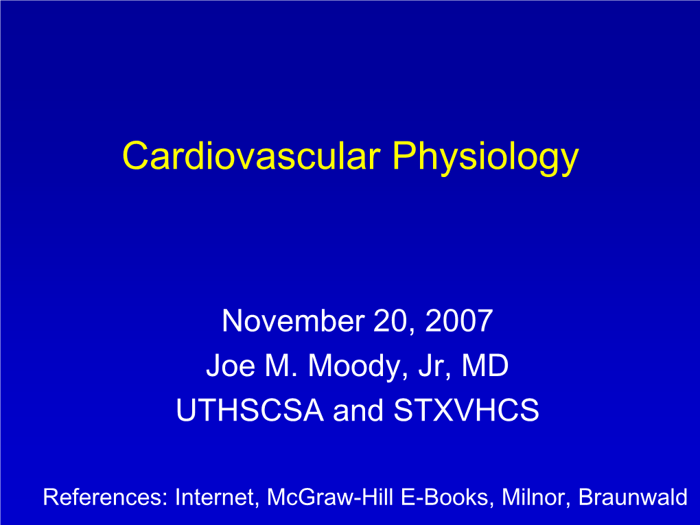 Cardiovascular Physiology