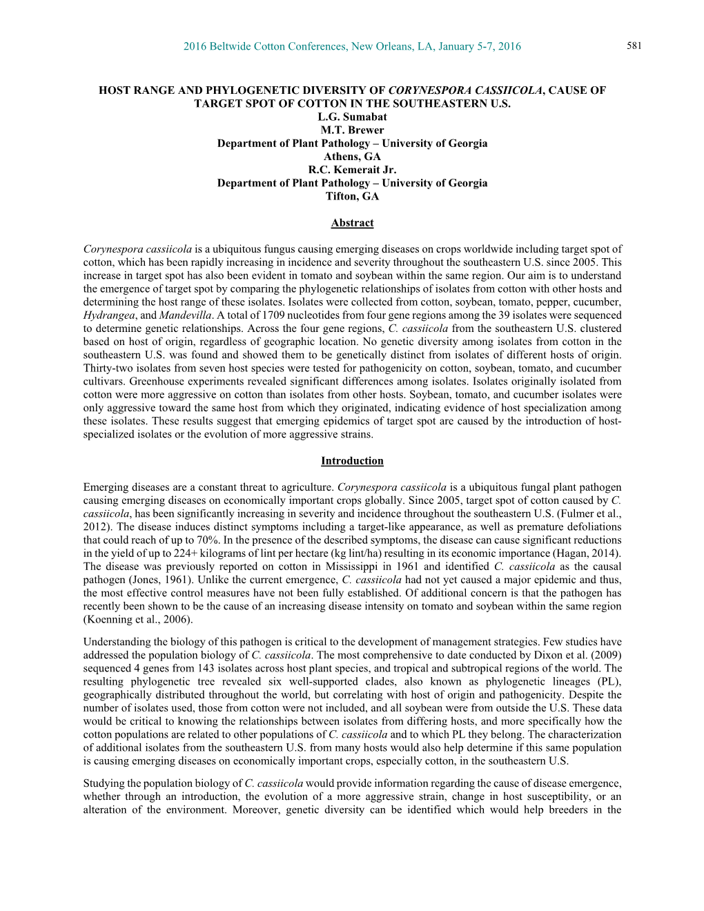 (2016) Host Range and Phylogenetic Diversity Of