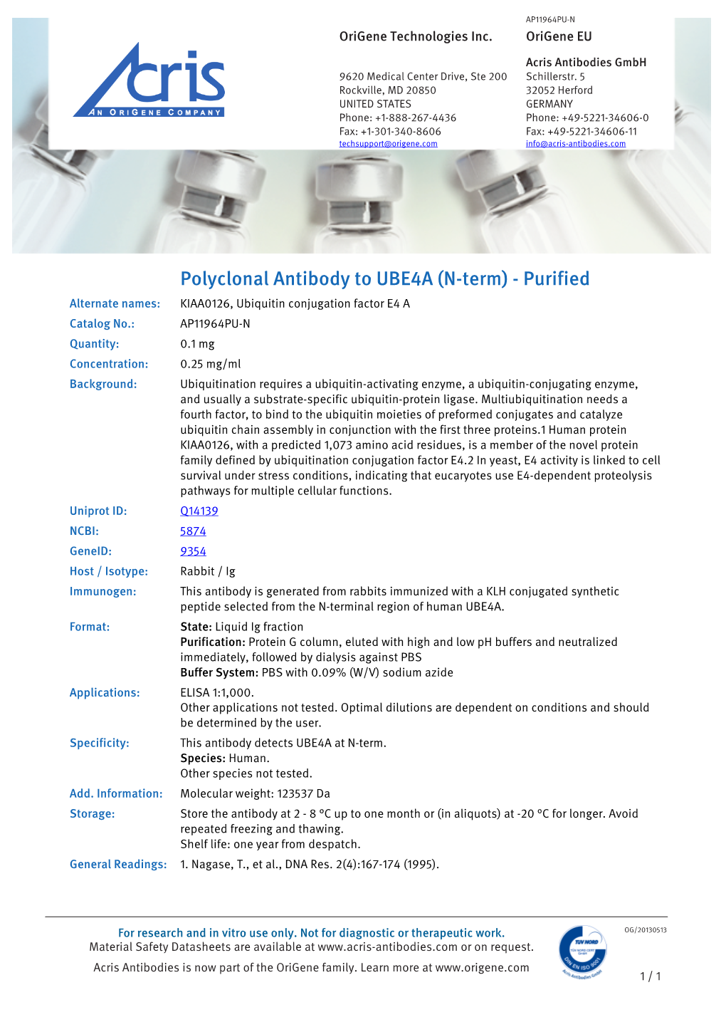 Polyclonal Antibody to UBE4A (N-Term)