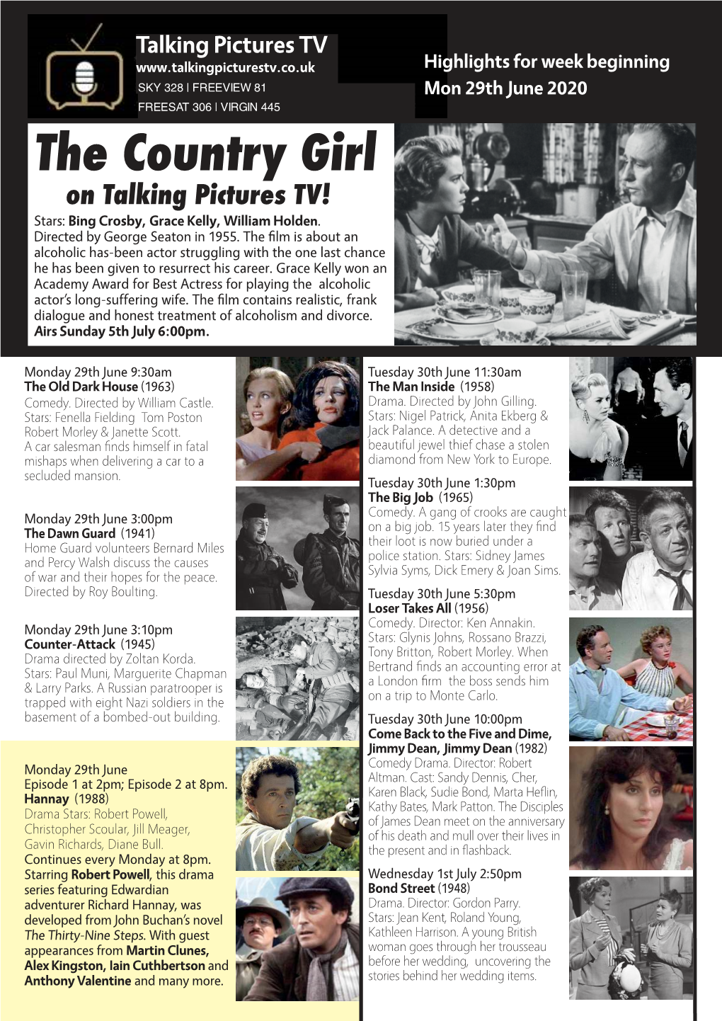 The Country Girl on Talking Pictures TV! Stars: Bing Crosby, Grace Kelly, William Holden