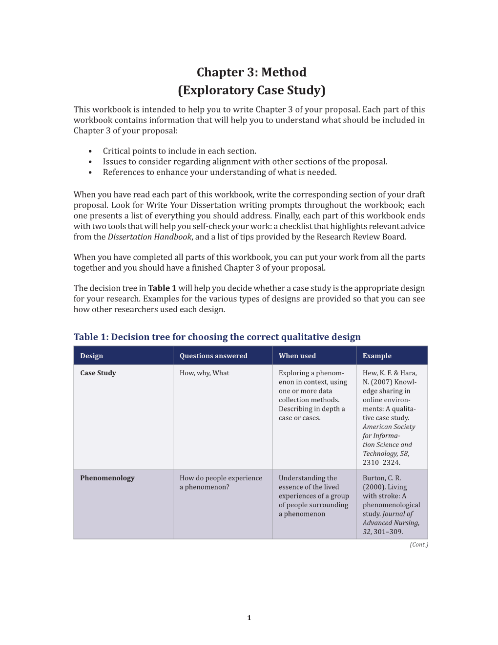 Chapter 3: Method (Exploratory Case Study) This Workbook Is Intended to Help You to Write Chapter 3 of Your Proposal