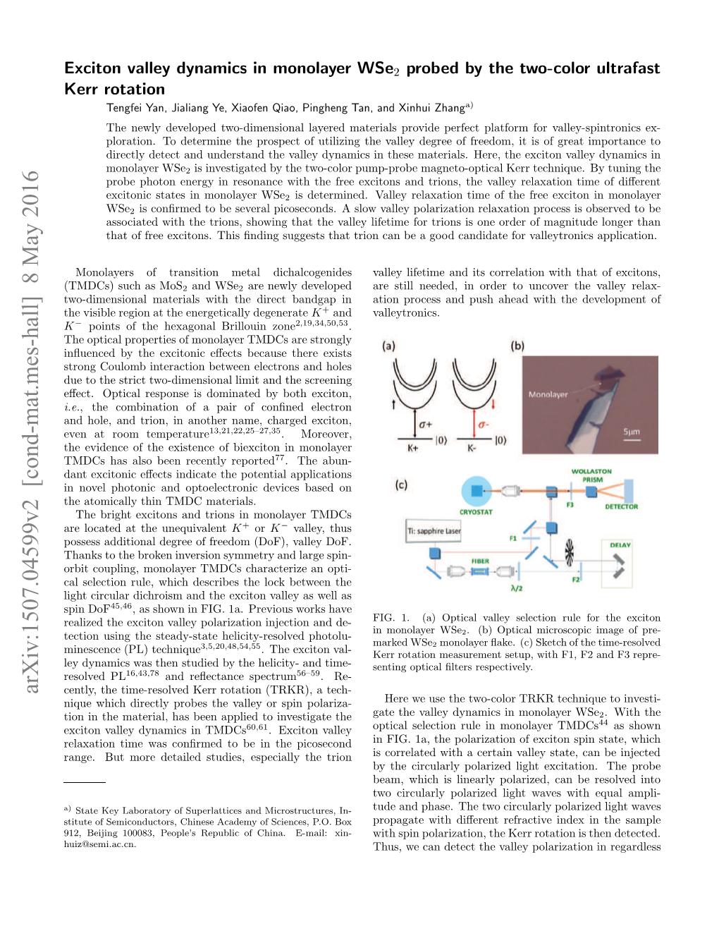 Arxiv:1507.04599V2 [Cond-Mat.Mes-Hall]