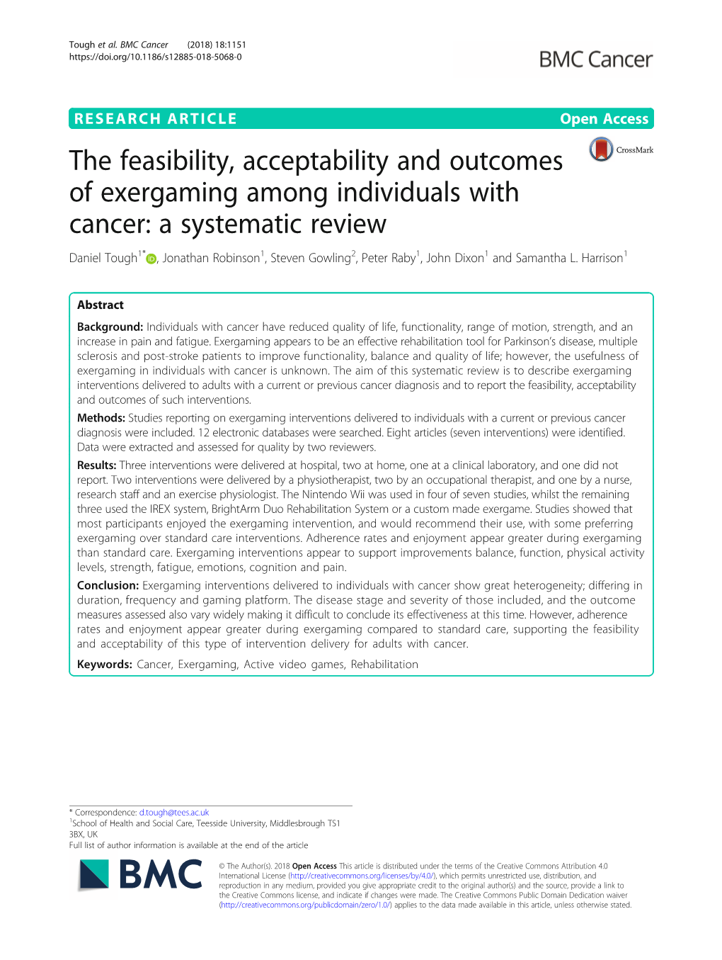 The Feasibility, Acceptability and Outcomes of Exergaming Among Individuals with Cancer: a Systematic Review