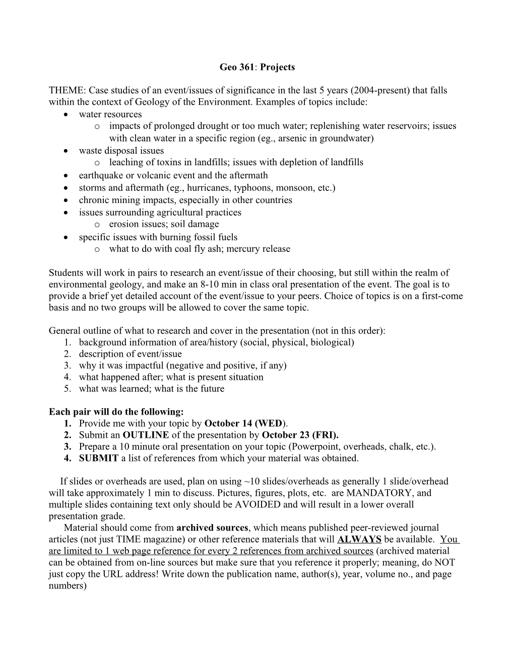 Environmental Geology 361-RESEARCH PAPERS