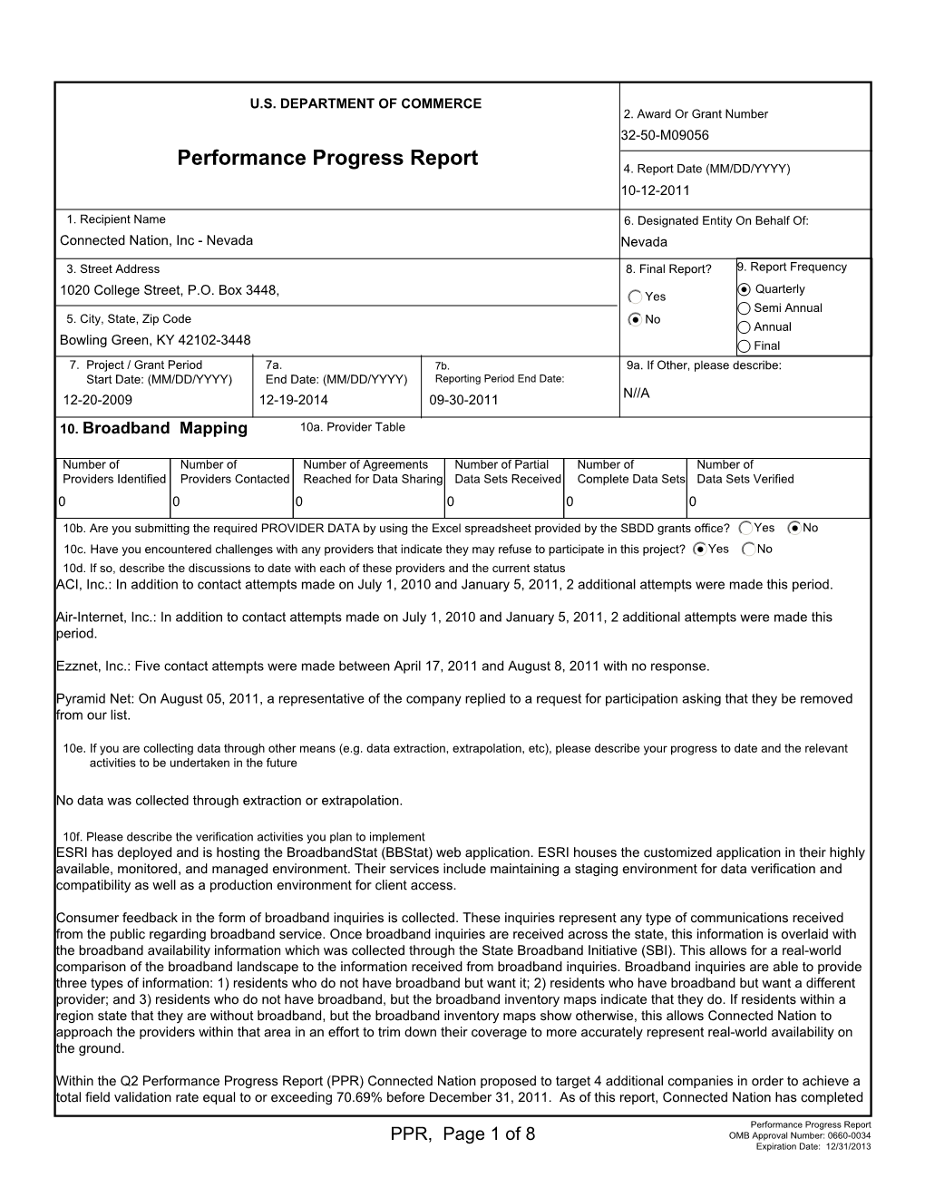 Performance Progress Report 4