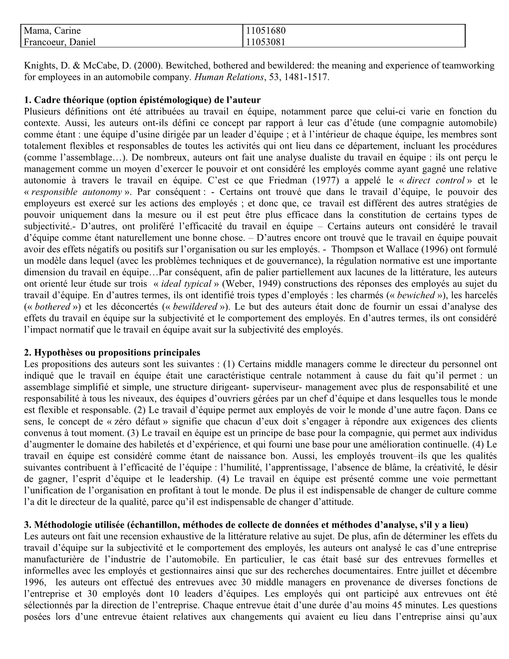 1. Cadre Théorique (Option Épistémologique) De L Auteur