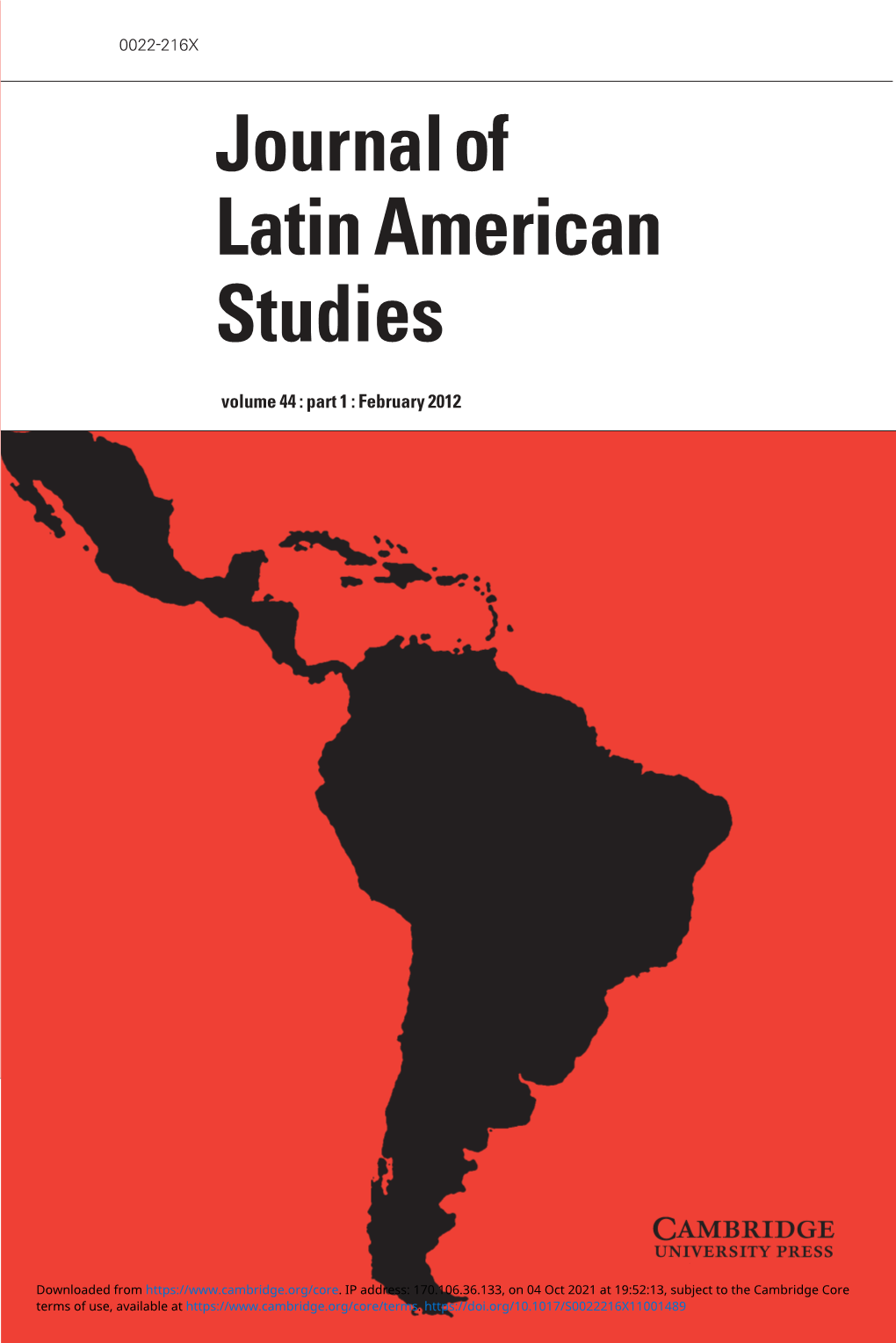 Journal of Latin American Studies Journalof Journal of Latin American Latin American Studies