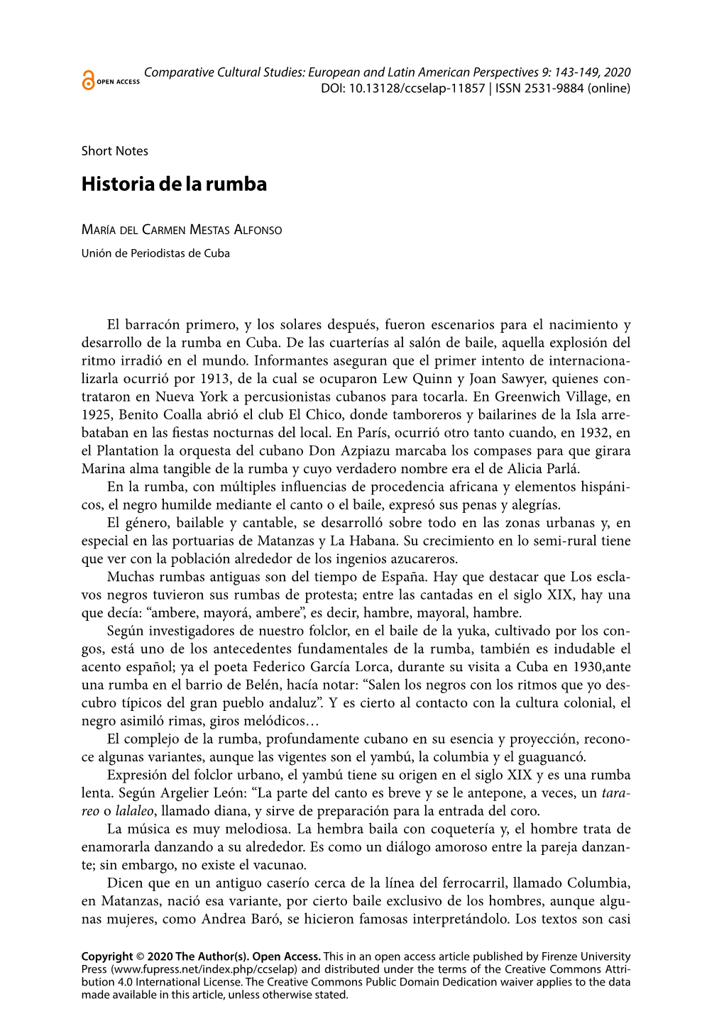 Historia De La Rumba