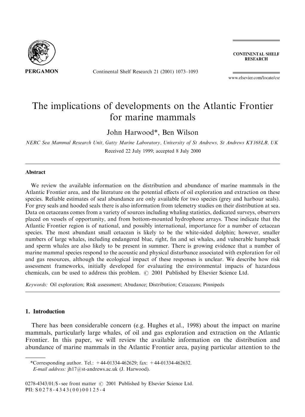 The Implications of Developments on the Atlantic Frontier for Marine