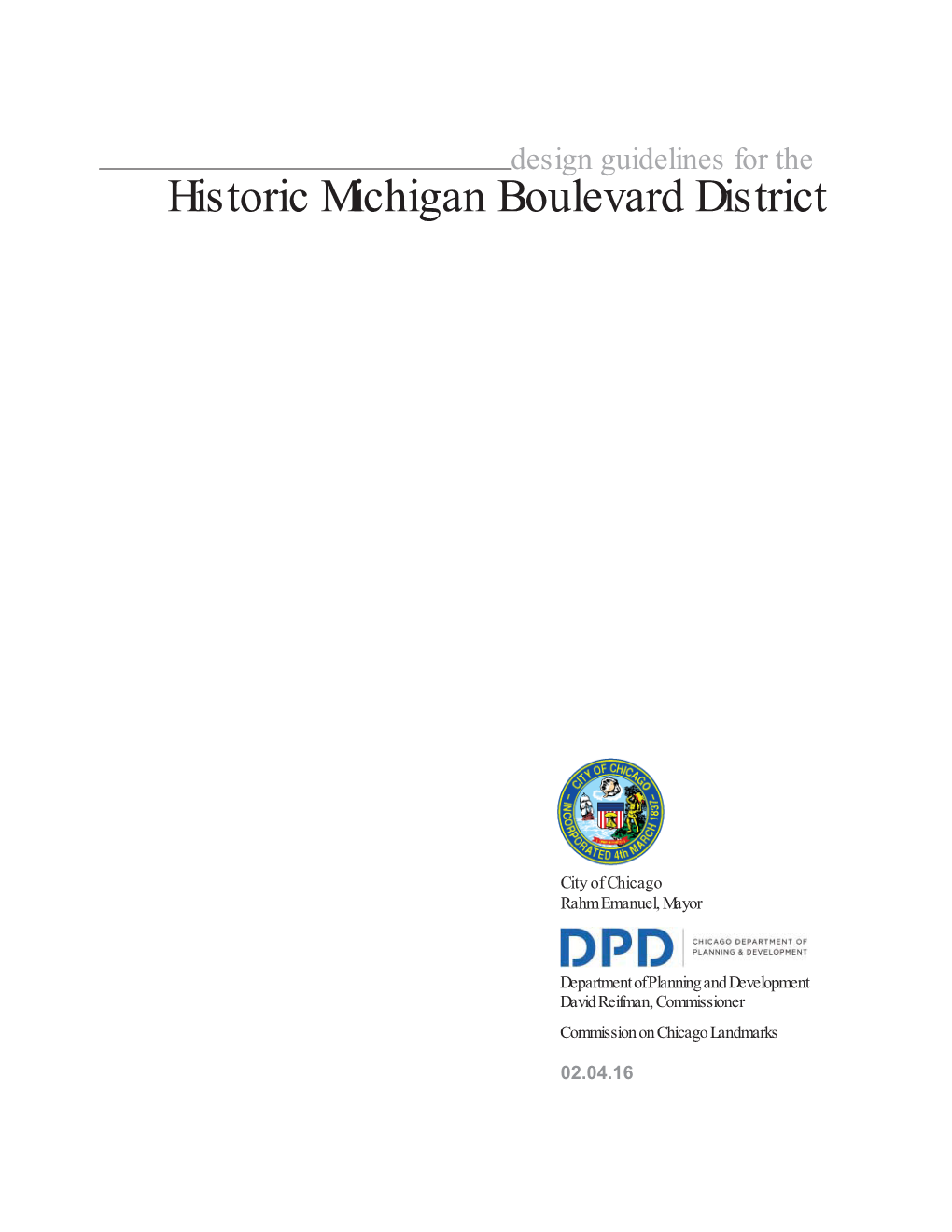 Historic Michigan Boulevard District Design Guidelinescontributing Buildings