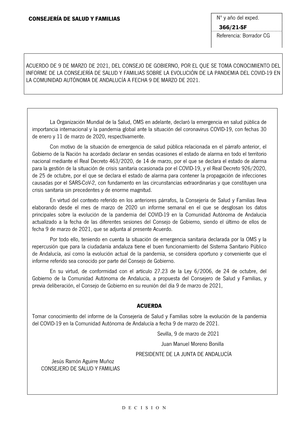 INFORME ALERTA COVID19 ANDALUCÍA Informe Casos Confirmados Redalerta Servicio De Vigilancia Y Salud Laboral