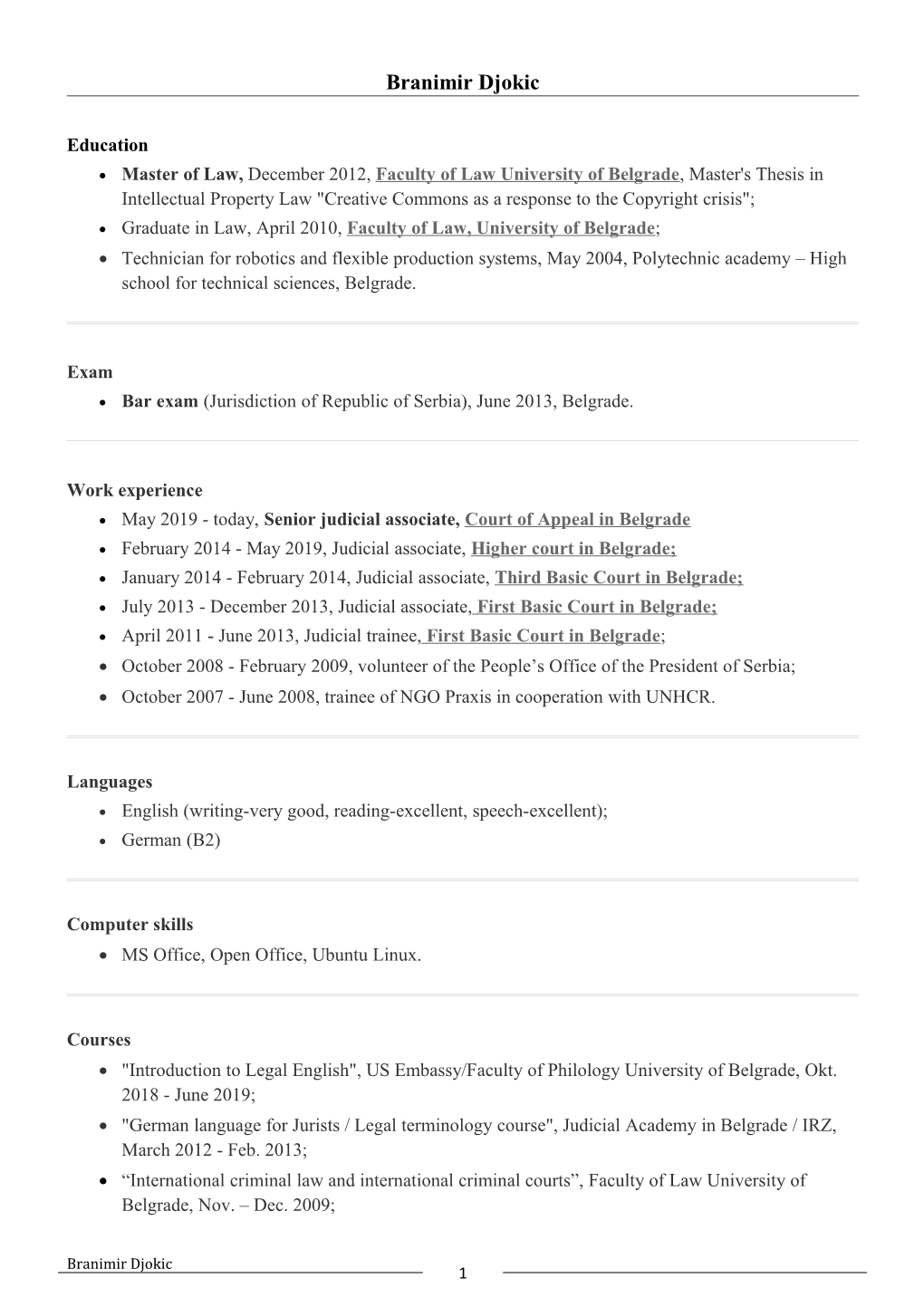 FUNCTIONAL RESUME (Arial)