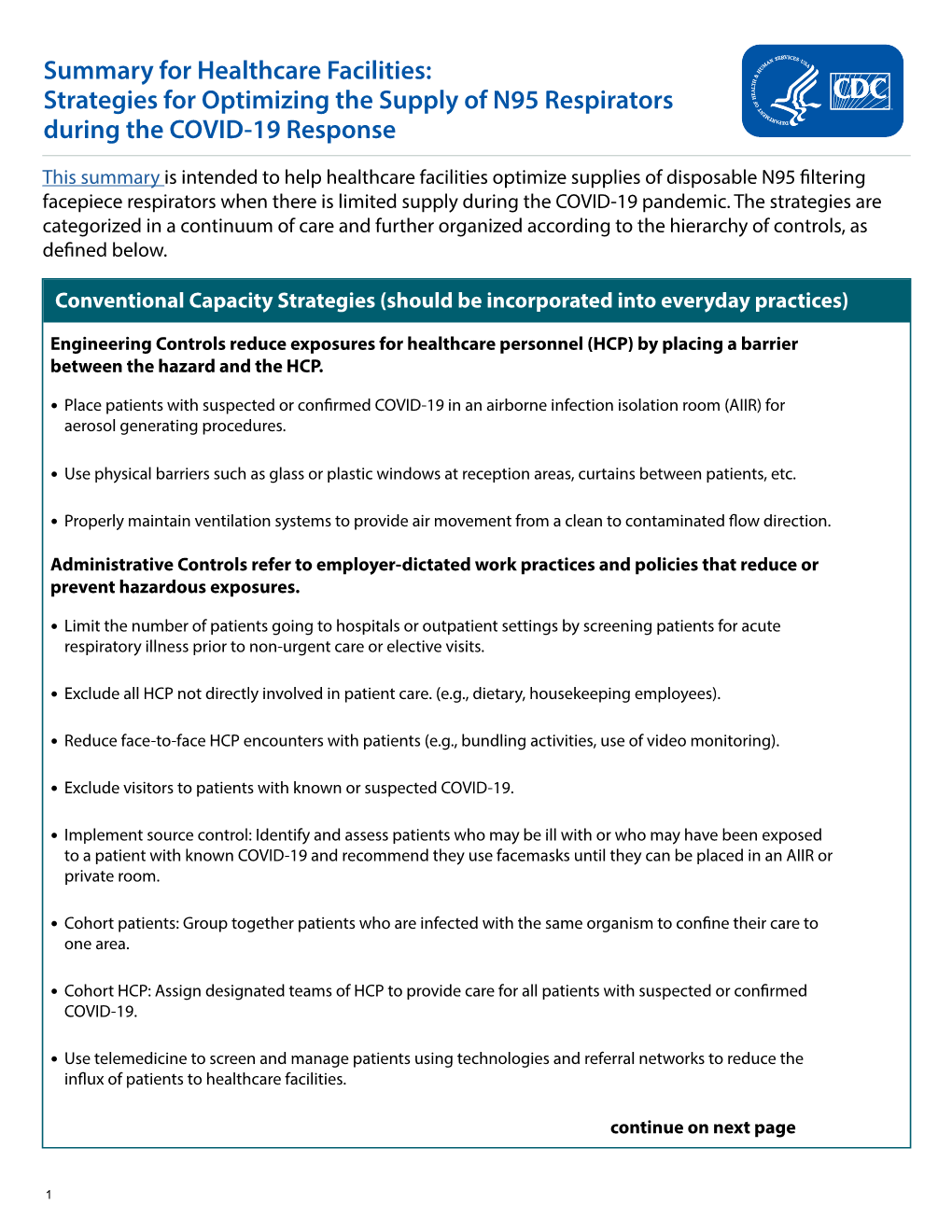 Strategies for Optimizing the Supply of N95 Respirators During the COVID