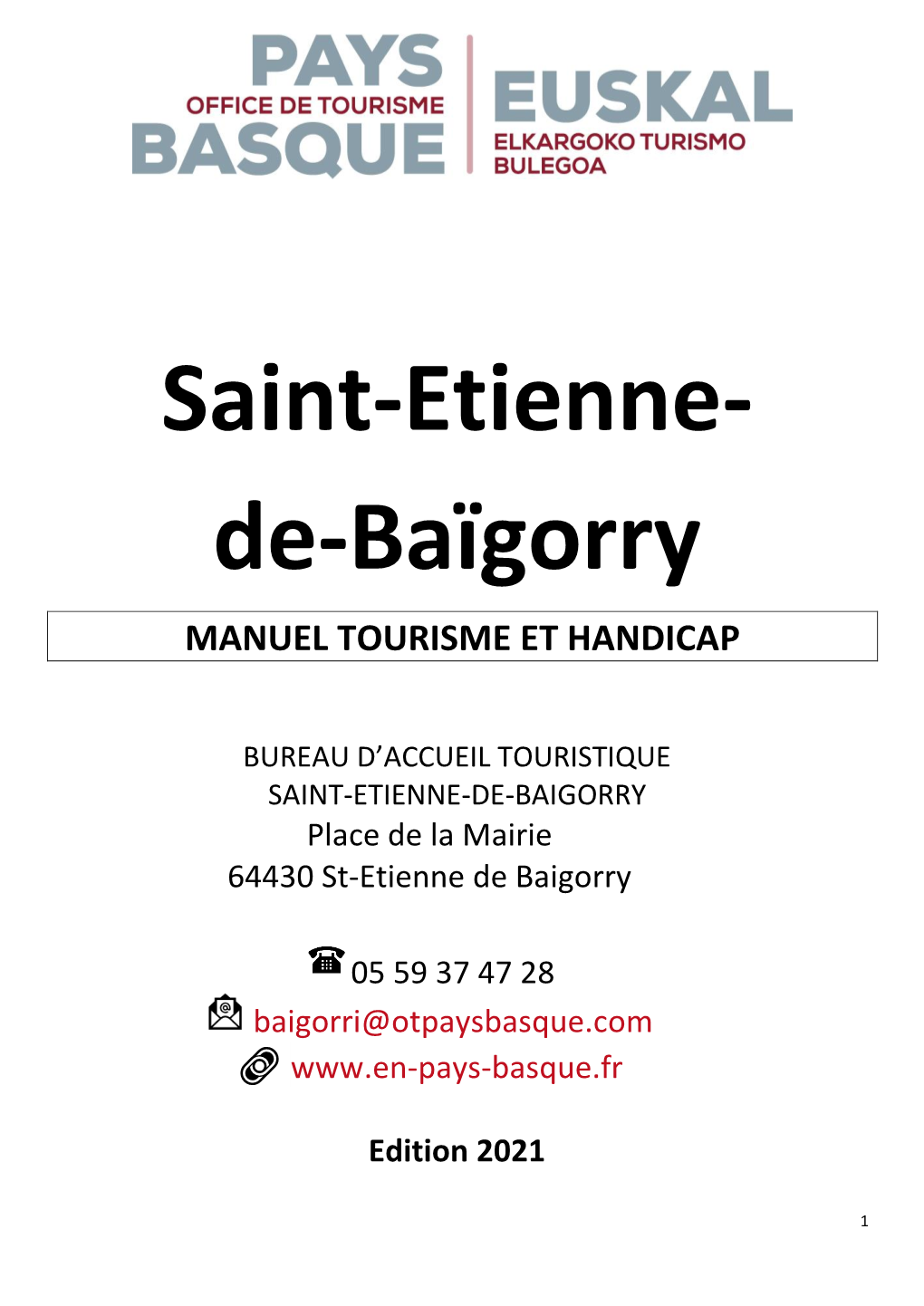 Saint-Etienne- De-Baïgorry MANUEL TOURISME ET HANDICAP