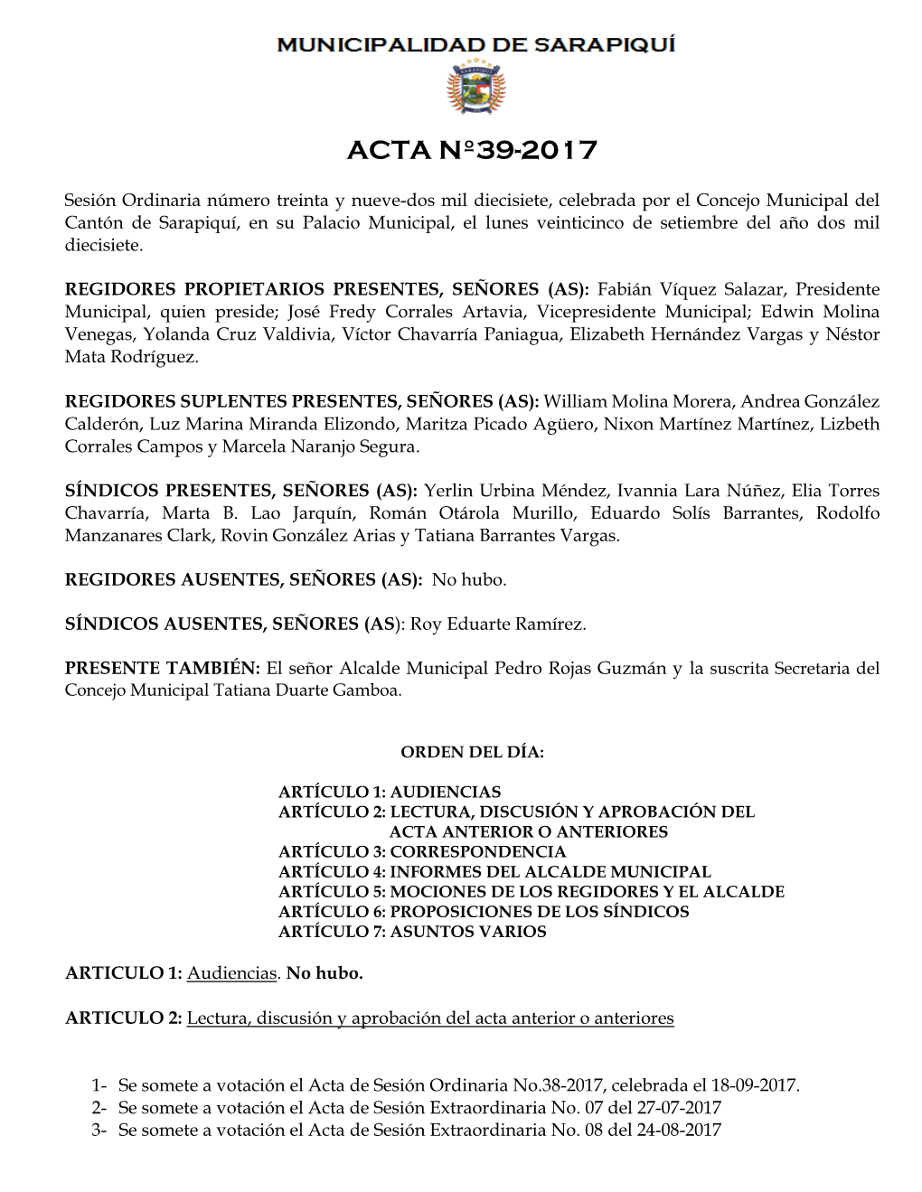 Acta Nº39-2017