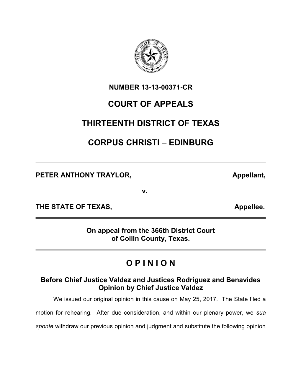 Court of Appeals Thirteenth District of Texas Corpus Christi – Edinburg