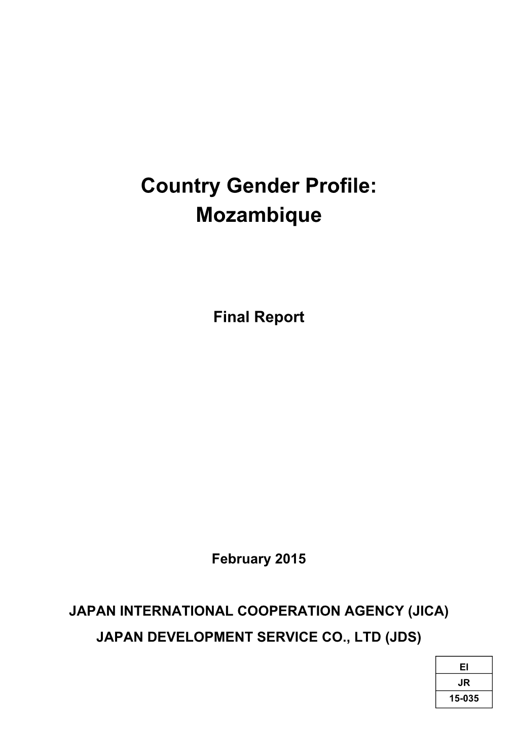 Country Gender Profile: Mozambique