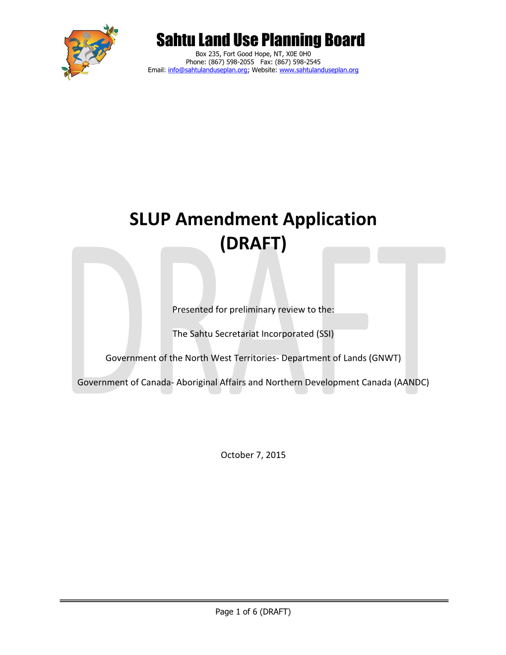 SLUP Amendment Application (DRAFT)