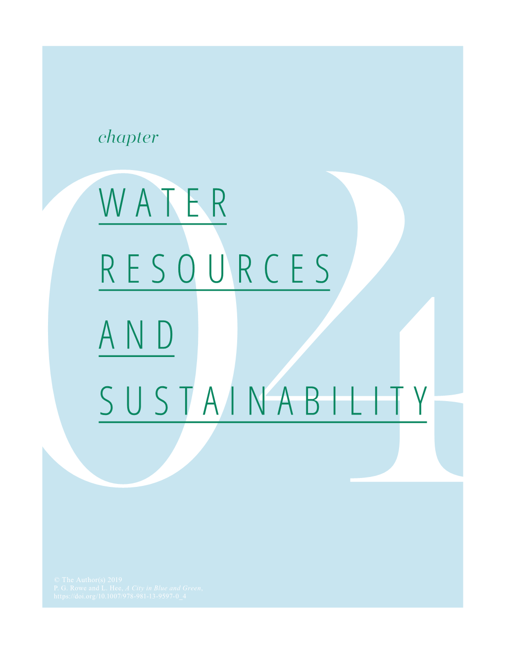 Water Resources and Sustainability