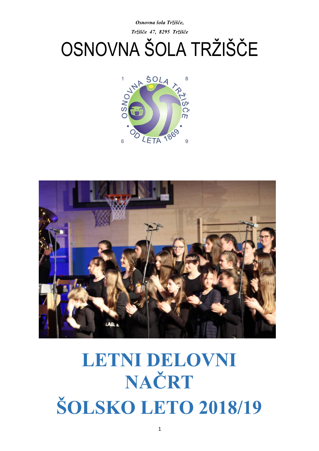 Letni Delovni Načrt Šolsko Leto 2018/19