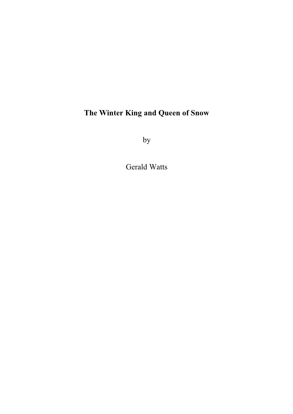 The Winter King and Queen of Snow.Pdf