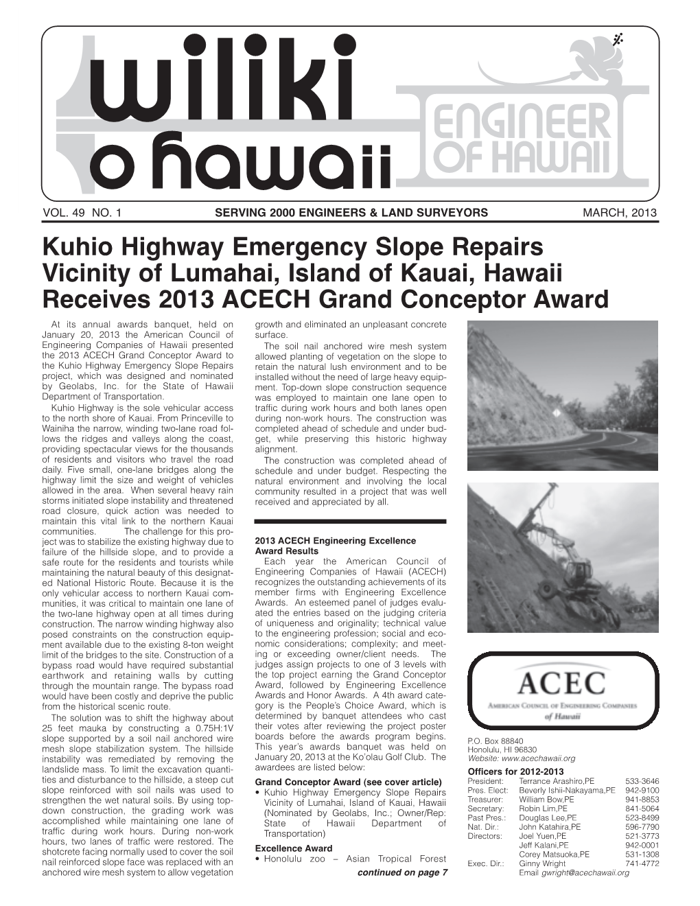 Kuhio Highway Emergency Slope Repairs Vicinity of Lumahai, Island