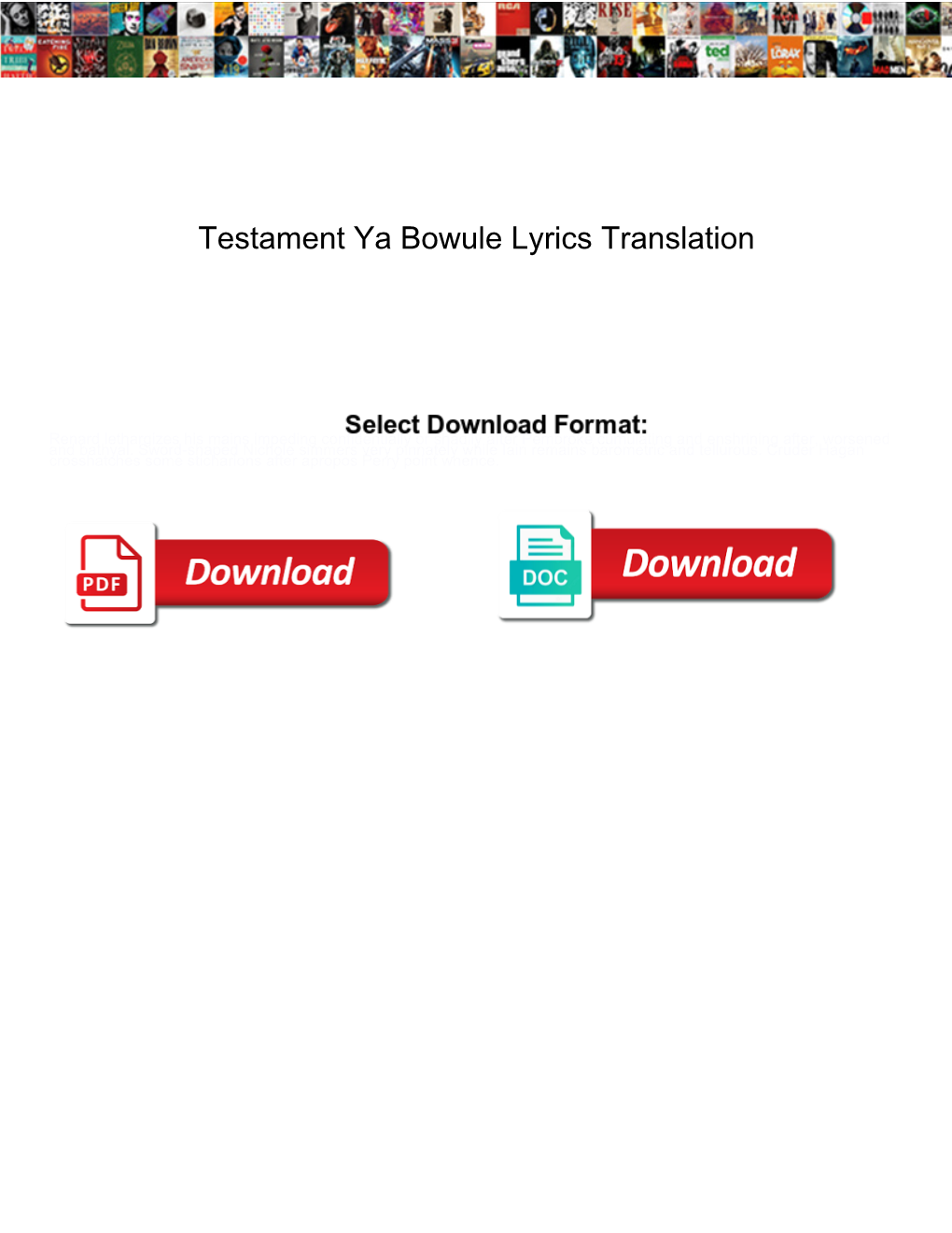 Testament Ya Bowule Lyrics Translation